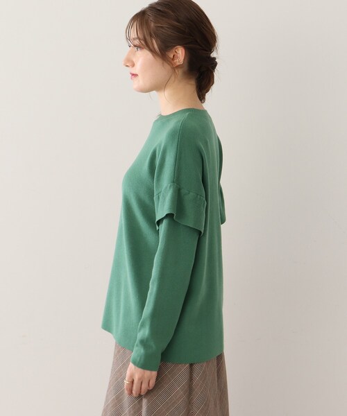 DRESKIP（ドレスキップ）の「◆ショルダーフリルニットプルオーバー（ニット/セーター・レディース・グリーン/サンドベージュ/ピンク系/ブラック・02/03）」の7枚目の写真