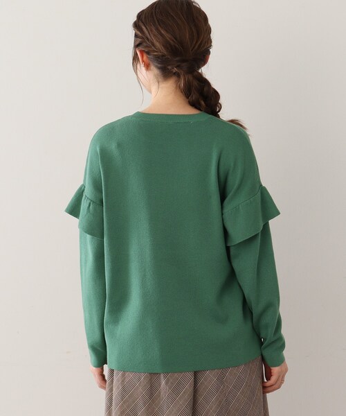 DRESKIP（ドレスキップ）の「◆ショルダーフリルニットプルオーバー（ニット/セーター・レディース・グリーン/サンドベージュ/ピンク系/ブラック・02/03）」の8枚目の写真