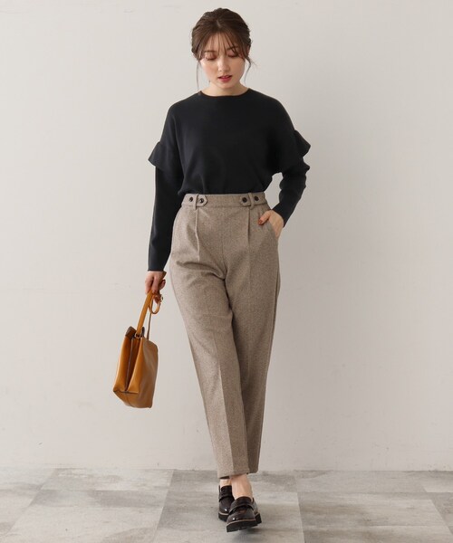 DRESKIP（ドレスキップ）の「◆ショルダーフリルニットプルオーバー（ニット/セーター・レディース・グリーン/サンドベージュ/ピンク系/ブラック・02/03）」の17枚目の写真