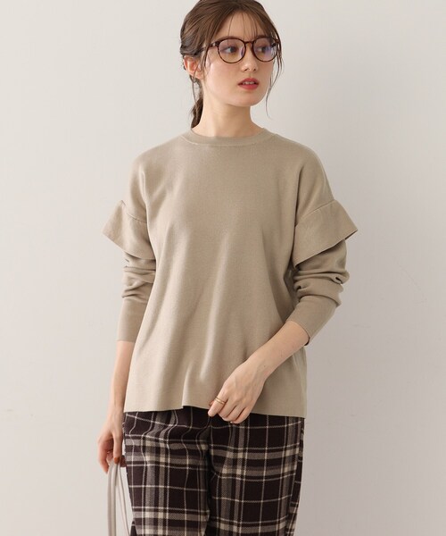 DRESKIP（ドレスキップ）の「◆ショルダーフリルニットプルオーバー（ニット/セーター・レディース・グリーン/サンドベージュ/ピンク系/ブラック・02/03）」の21枚目の写真