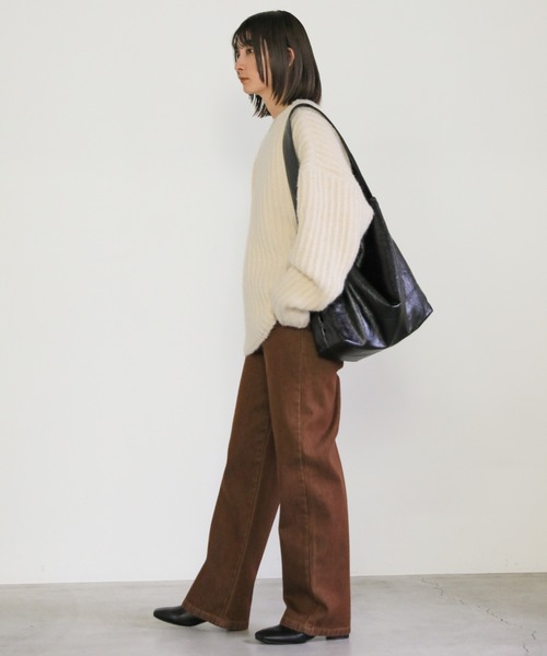 select MOCA(セレクトモカ)の「フェイクレザーショルダーバッグ(ショルダーバッグ・レディース・アイボリー/ブラック/ブラウン・FREE)」の6枚目の写真