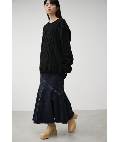 AZUL by moussy(アズールバイマウジー)の「THICK HEEL BOOTS/シックヒールブーツ(ブーツ・レディース・ブラック/ライトベージュ・SMALL/MEDIUM/LARGE)」の17枚目の写真