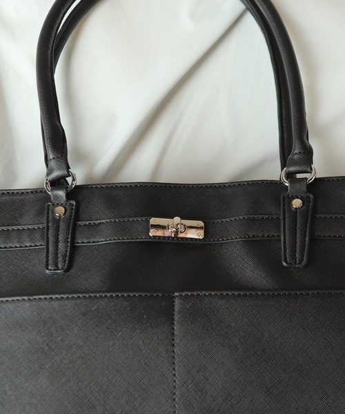 UNION STATION（ユニオンステーション）の「サフィアーノレザートートバッグ（トートバッグ・メンズ・チャコールグレー/ブラック・FREE）」の5枚目の写真