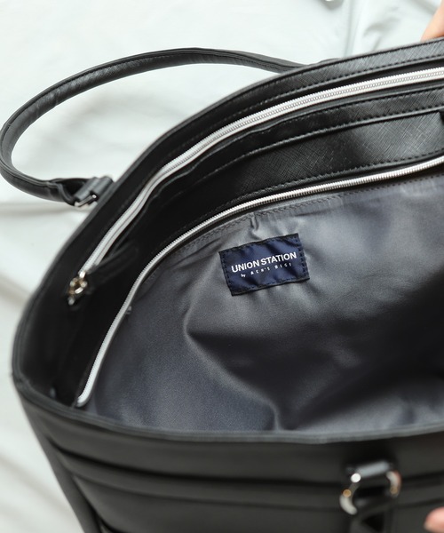 UNION STATION（ユニオンステーション）の「サフィアーノレザートートバッグ（トートバッグ・メンズ・チャコールグレー/ブラック・FREE）」の7枚目の写真