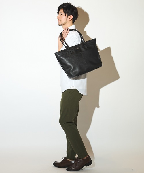 UNION STATION（ユニオンステーション）の「サフィアーノレザートートバッグ（トートバッグ・メンズ・チャコールグレー/ブラック・FREE）」の16枚目の写真