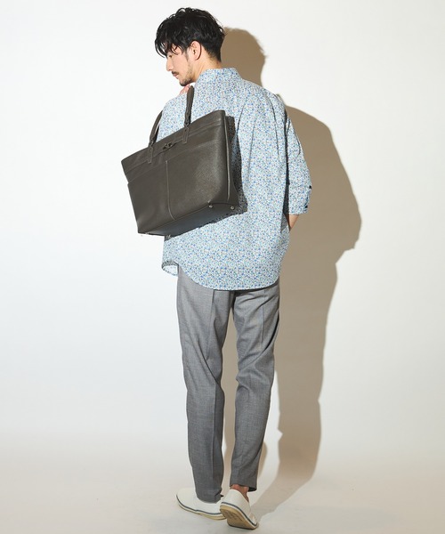 UNION STATION（ユニオンステーション）の「サフィアーノレザートートバッグ（トートバッグ・メンズ・チャコールグレー/ブラック・FREE）」の18枚目の写真