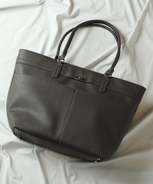 UNION STATION（ユニオンステーション）の「サフィアーノレザートートバッグ（トートバッグ・メンズ・チャコールグレー/ブラック・FREE）」の11枚目の写真