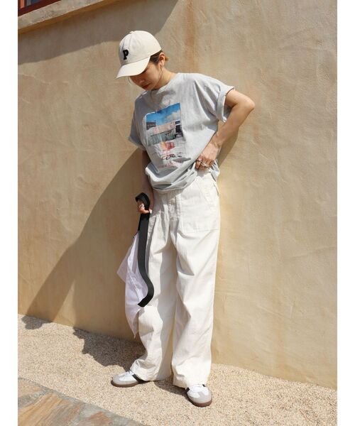 Ungrid（アングリッド）の「フォトビッグTee（Tシャツ/カットソー・レディース・チャコールグレー/オフホワイト/ピンク/オレンジ/ライトグレー・FREE）」の12枚目の写真