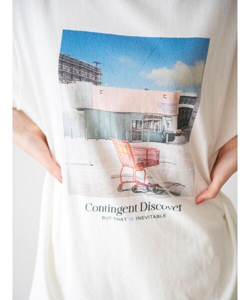 Ungrid（アングリッド）の「フォトビッグTee（Tシャツ/カットソー・レディース・チャコールグレー/オフホワイト/ピンク/オレンジ/ライトグレー・FREE）」の18枚目の写真