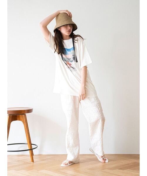 Ungrid（アングリッド）の「フォトビッグTee（Tシャツ/カットソー・レディース・チャコールグレー/オフホワイト/ピンク/オレンジ/ライトグレー・FREE）」の21枚目の写真