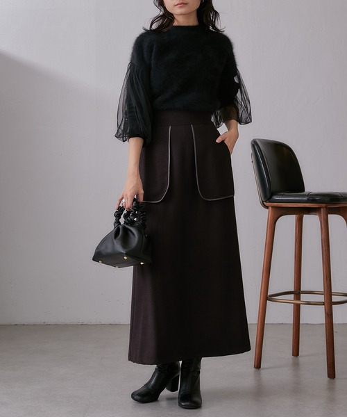 Lui's(ルイス)の「FOXEY 袖チュール重ねニットプルオーバー(ニット/セーター・レディース・ブラック/グレー/ピンク・FREE)」の22枚目の写真