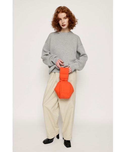 SLY（スライ）の「W FACE C/N KNIT ダブルフェイス クルーネック ニット リバーシブル 2WAY セットアップ可能（ニット/セーター・レディース・スモークピンク/ライトブルー/オフホワイト/杢グレー/ブラック・FREE）」の18枚目の写真