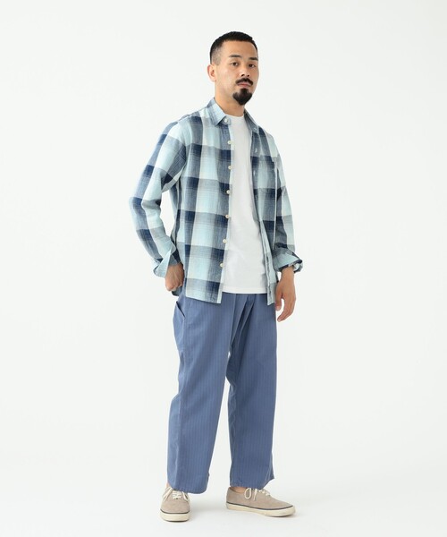 BEAMS PLUS（ビームスプラス）の「BEAMS PLUS / スーピマコットン ヘリンボーン ペインター パンツ（その他パンツ・メンズ・ブルー/カーキ/オリーブ/インディゴブルー・SMALL/MEDIUM/X-LARGE/LARGE）」の5枚目の写真