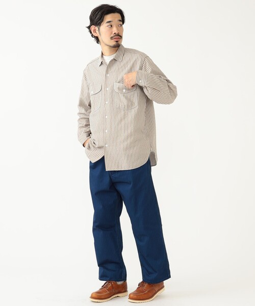 BEAMS PLUS（ビームスプラス）の「BEAMS PLUS / スーピマコットン ヘリンボーン ペインター パンツ（その他パンツ・メンズ・ブルー/カーキ/オリーブ/インディゴブルー・SMALL/MEDIUM/X-LARGE/LARGE）」の8枚目の写真