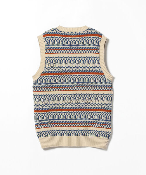 BEAMS PLUS(ビームスプラス)の「BEAMS PLUS / インディゴ ジャカード ニットベスト(ベスト・メンズ・グレー/グリーン/インディゴブルー/ナチュラル・X-LARGE/LARGE/MEDIUM/SMALL)」の20枚目の写真