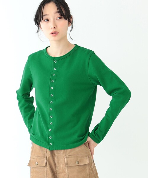 BEAMS BOY(ビームスボーイ)の「BEAMS BOY / リング ドット カーディガン 23SS(カーディガン/ボレロ・レディース・グリーン/サックスブルー/レッド/ブラック・2/1)」の3枚目の写真