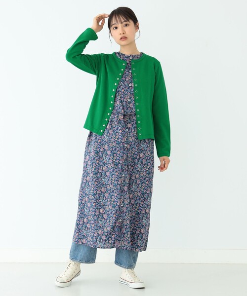 BEAMS BOY(ビームスボーイ)の「BEAMS BOY / リング ドット カーディガン 23SS(カーディガン/ボレロ・レディース・グリーン/サックスブルー/レッド/ブラック・2/1)」の17枚目の写真