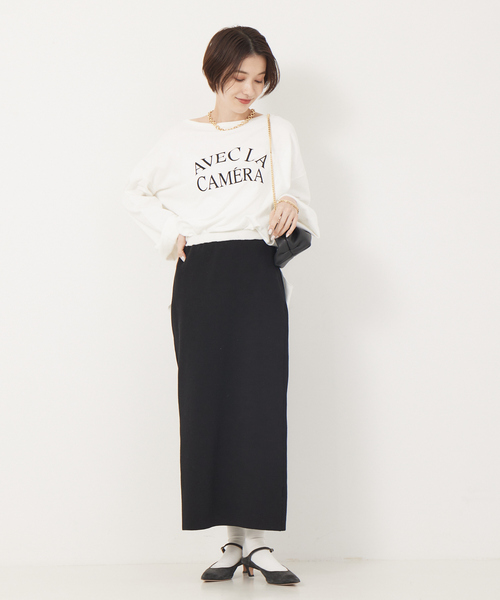 Rouge vif Anna(ルージュヴィフアンナ)の「ミニ裏毛ロゴロンT(Tシャツ/カットソー・レディース・ホワイト/ベージュ/チャコールグレー・フリー)」の8枚目の写真