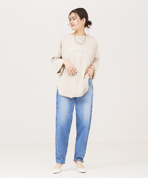 Rouge vif Anna(ルージュヴィフアンナ)の「ミニ裏毛ロゴロンT(Tシャツ/カットソー・レディース・ホワイト/ベージュ/チャコールグレー・フリー)」の9枚目の写真