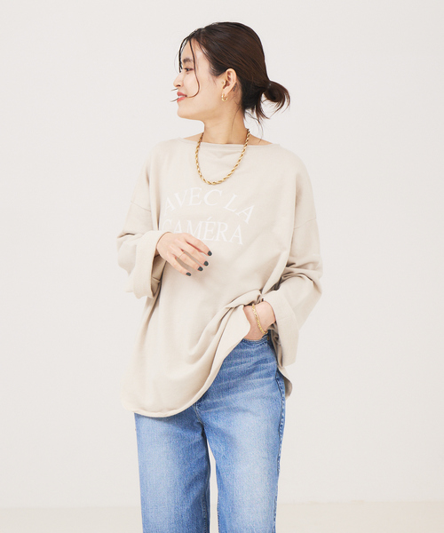Rouge vif Anna(ルージュヴィフアンナ)の「ミニ裏毛ロゴロンT(Tシャツ/カットソー・レディース・ホワイト/ベージュ/チャコールグレー・フリー)」の11枚目の写真