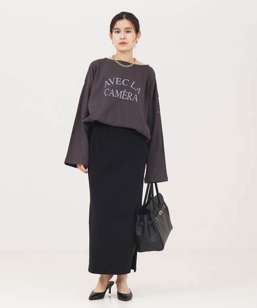 Rouge vif Anna(ルージュヴィフアンナ)の「ミニ裏毛ロゴロンT(Tシャツ/カットソー・レディース・ホワイト/ベージュ/チャコールグレー・フリー)」の12枚目の写真