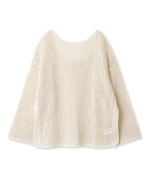emmi(エミ)の「【emmi atelier】メッシュニットプルオーバー(ニット/セーター・レディース・アイボリー/ブラック/ピンク・FREE)」の2枚目の写真