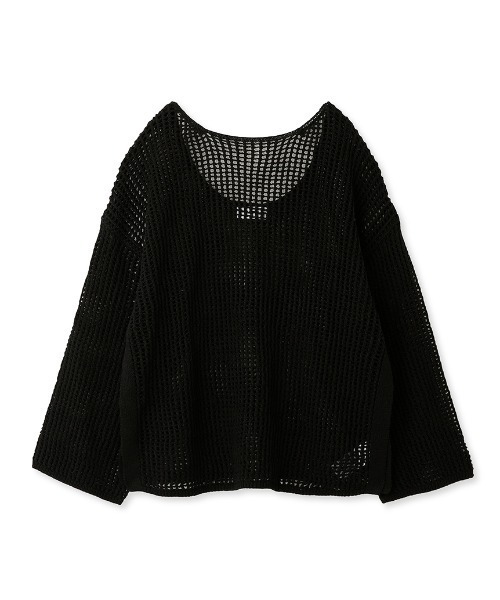 emmi(エミ)の「【emmi atelier】メッシュニットプルオーバー(ニット/セーター・レディース・アイボリー/ブラック/ピンク・FREE)」の12枚目の写真