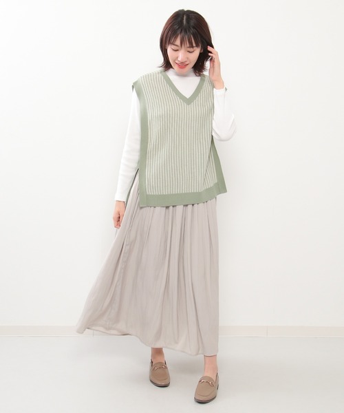 ikka(イッカ)の「サイドリボンニットベスト(ベスト・レディース・ベージュ/ミント/ブラック/ブルー/グレー・S/M/L)」の11枚目の写真