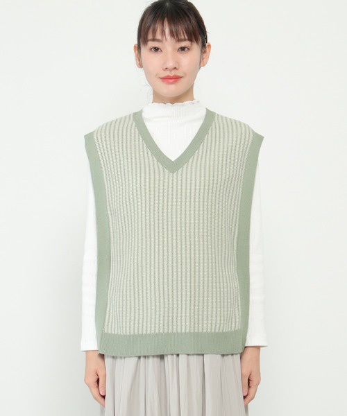 ikka(イッカ)の「サイドリボンニットベスト(ベスト・レディース・ベージュ/ミント/ブラック/ブルー/グレー・S/M/L)」の13枚目の写真