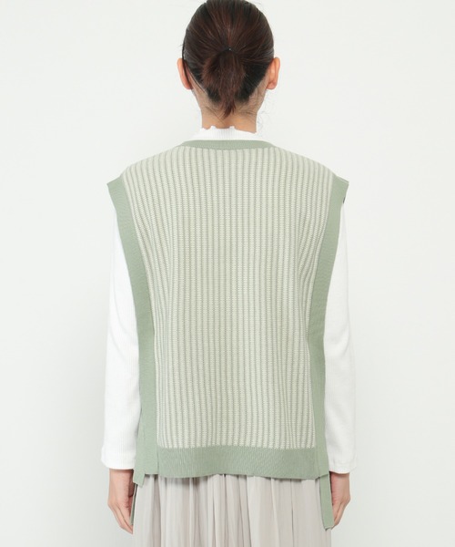 ikka(イッカ)の「サイドリボンニットベスト(ベスト・レディース・ベージュ/ミント/ブラック/ブルー/グレー・S/M/L)」の15枚目の写真