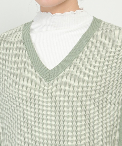 ikka(イッカ)の「サイドリボンニットベスト(ベスト・レディース・ベージュ/ミント/ブラック/ブルー/グレー・S/M/L)」の16枚目の写真