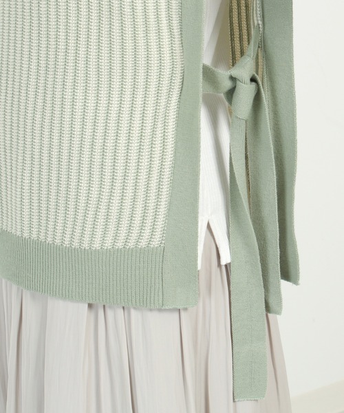 ikka(イッカ)の「サイドリボンニットベスト(ベスト・レディース・ベージュ/ミント/ブラック/ブルー/グレー・S/M/L)」の18枚目の写真