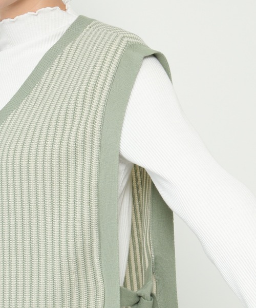 ikka(イッカ)の「サイドリボンニットベスト(ベスト・レディース・ベージュ/ミント/ブラック/ブルー/グレー・S/M/L)」の17枚目の写真