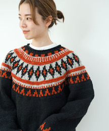 【WEB限定】ネパール手編み求心ジャガードプルオーバー