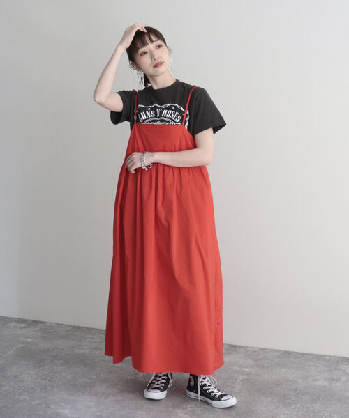 fredy emue（フレディエミュ）の「ギャザーキャミワンピース（ワンピース・レディース・レッド/ブラック・38）」の3枚目の写真