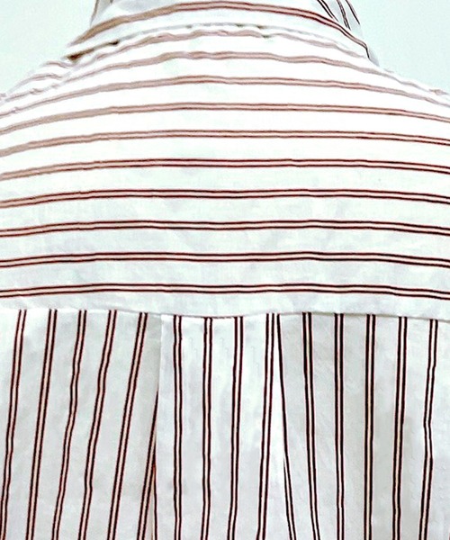 DAY CLOSET(デイ クローゼット)の「レディース ストライプ柄オーバーサイズラウンドヘムシャツ(シャツ/ブラウス・レディース・レッド・ONE SIZE)」の10枚目の写真