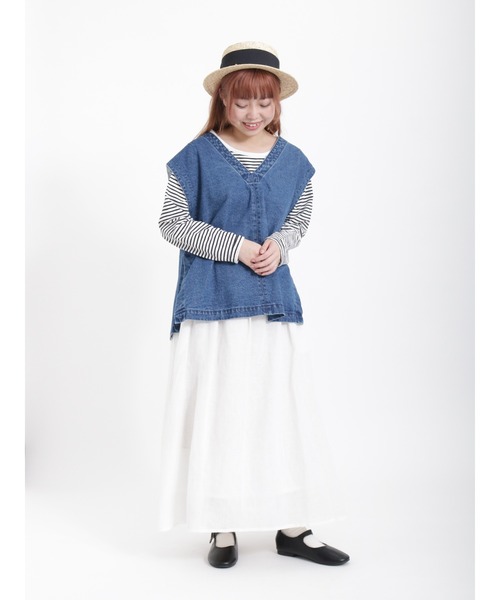 Samansa Mos2（サマンサ モスモス）の「太リボンカンカン帽（ハット・レディース・ブラック/オフホワイト・ﾌﾘ-）」の3枚目の写真