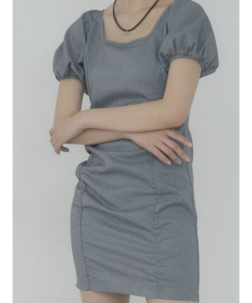 EMODA（エモダ）の「パフミニワンピース（ワンピース・レディース・ブラック/グレー/ミント/ブルー・FREE）」の6枚目の写真