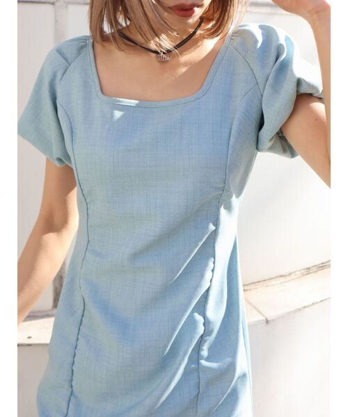 EMODA（エモダ）の「パフミニワンピース（ワンピース・レディース・ブラック/グレー/ミント/ブルー・FREE）」の15枚目の写真