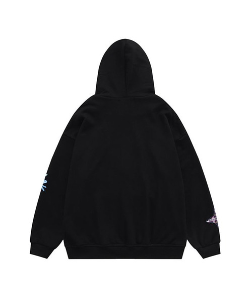 HOOK（フック）の「【HOOK】星パッチ刺繍前開きパーカー（パーカー