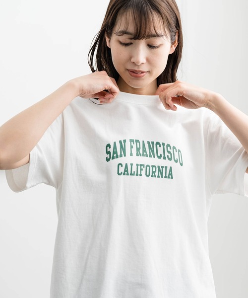 ZAKKA-BOX(ザッカボックス)の「ミニ裏毛ロゴシャツ(Tシャツ/カットソー・レディース・ホワイト/杢グレー・FREE)」の4枚目の写真