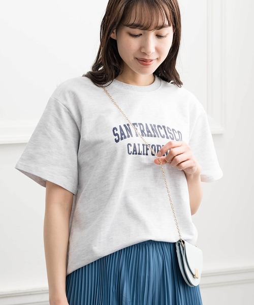 ZAKKA-BOX(ザッカボックス)の「ミニ裏毛ロゴシャツ(Tシャツ/カットソー・レディース・ホワイト/杢グレー・FREE)」の14枚目の写真
