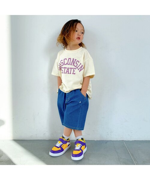 BREEZE(ブリーズ)の「カラフルカレッジTシャツ(Tシャツ/カットソー・キッズ・ピンク/ブルー/グリーン/イエロー/キナリ/チャコール・130/140/80/100/90/110/120)」の7枚目の写真