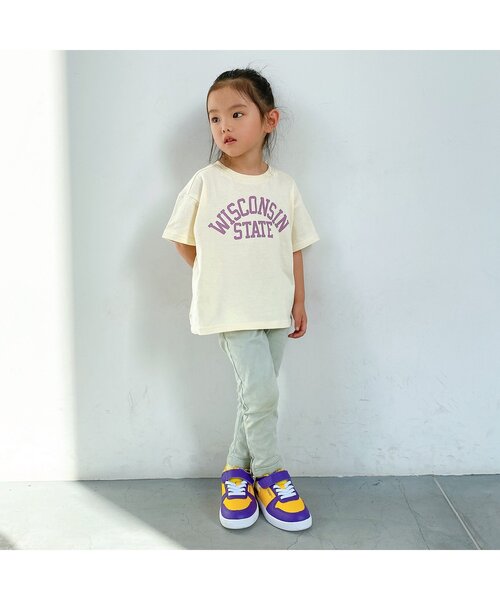 BREEZE(ブリーズ)の「カラフルカレッジTシャツ(Tシャツ/カットソー・キッズ・ピンク/ブルー/グリーン/イエロー/キナリ/チャコール・130/140/80/100/90/110/120)」の8枚目の写真