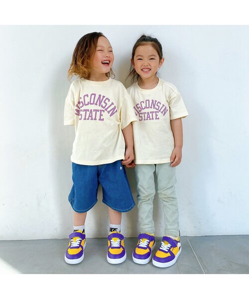 BREEZE(ブリーズ)の「カラフルカレッジTシャツ(Tシャツ/カットソー・キッズ・ピンク/ブルー/グリーン/イエロー/キナリ/チャコール・130/140/80/100/90/110/120)」の9枚目の写真