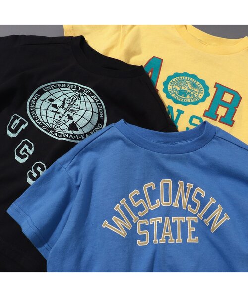 BREEZE(ブリーズ)の「カラフルカレッジTシャツ(Tシャツ/カットソー・キッズ・ピンク/ブルー/グリーン/イエロー/キナリ/チャコール・130/140/80/100/90/110/120)」の14枚目の写真