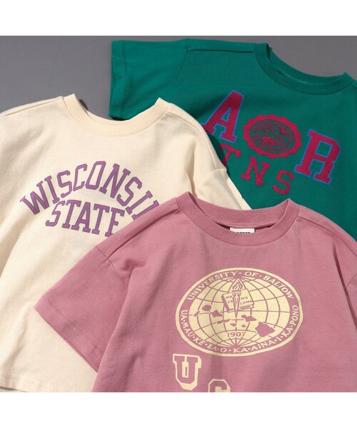 BREEZE(ブリーズ)の「カラフルカレッジTシャツ(Tシャツ/カットソー・キッズ・ピンク/ブルー/グリーン/イエロー/キナリ/チャコール・130/140/80/100/90/110/120)」の15枚目の写真