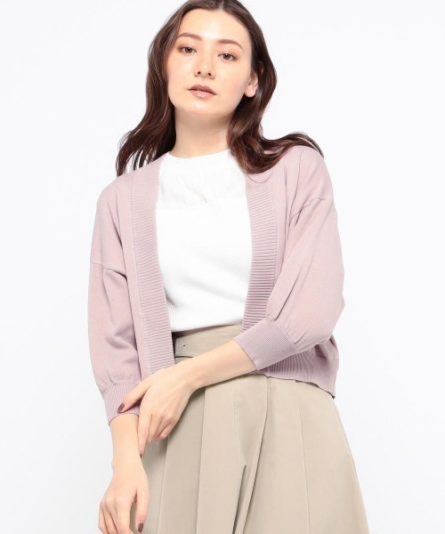 MISCH MASCH(ミッシュマッシュ)の「ショートトッパーカーディガン(カーディガン/ボレロ・レディース・ブルー/ピンク/ブラック/ホワイト・MEDIUM)」の7枚目の写真