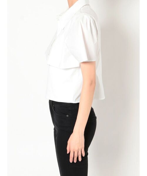 MURUA（ムルーア）の「レイヤードクロップドシャツ（シャツ/ブラウス・レディース・ホワイト/ブラック/ブルー・FREE）」の10枚目の写真