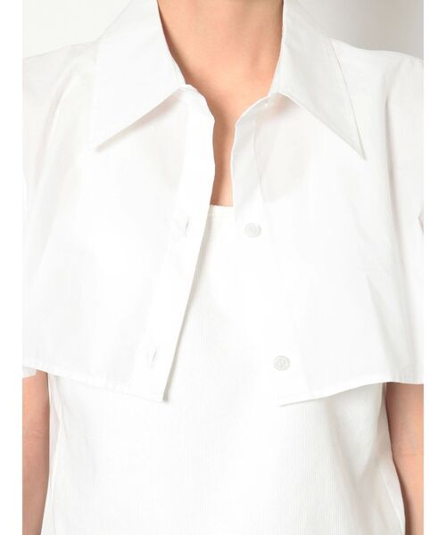 MURUA（ムルーア）の「レイヤードクロップドシャツ（シャツ/ブラウス・レディース・ホワイト/ブラック/ブルー・FREE）」の16枚目の写真